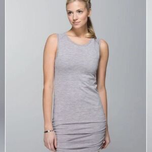 Lululemon In The Flow Light Gray Ruched Dress Size 6